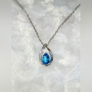 Blue Topaz Teardrop Pendant
